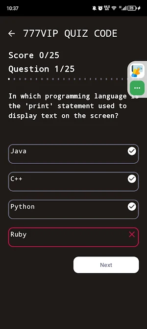 777VIP QUIZ Screenshot 2