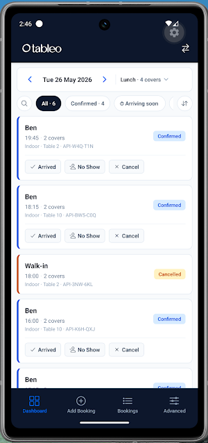 Tableo Manager App Screenshot 0