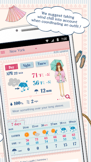 OshareWeather - For cute girls Screenshot 1