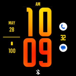 Orange Fire XL Watch Face Screenshot 3