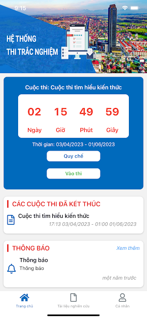 Thi trắc nghiệm trực tuyến Screenshot 1