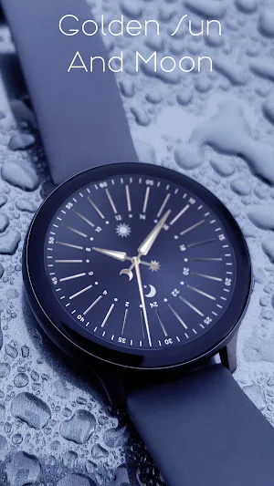 Golden Sun And Moon Watch Face Screenshot 0