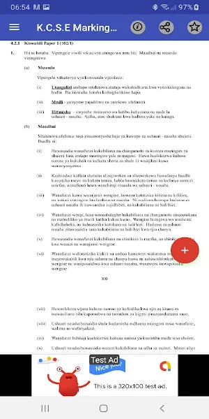 KCSE KISWAHILI PAST PAPERS, QUESTIONS + ANSWERS. Screenshot 1