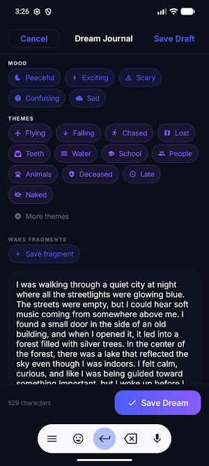 Aixotl: Sleep & Dream Journal Screenshot 2