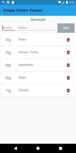 Simple Protein Tracker Screenshot 2