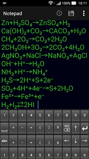 Chemical equation keyboard C Screenshot 3
