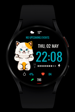 Lucky Cat Digital Watch Face Screenshot 1