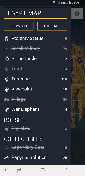 MapGenie: AC Origins Map Screenshot 1