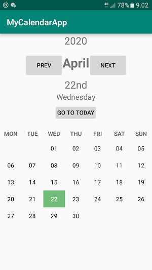 MyCalendarApp Screenshot 1