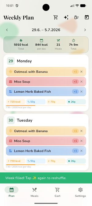 Smart Meal Planner Screenshot 0