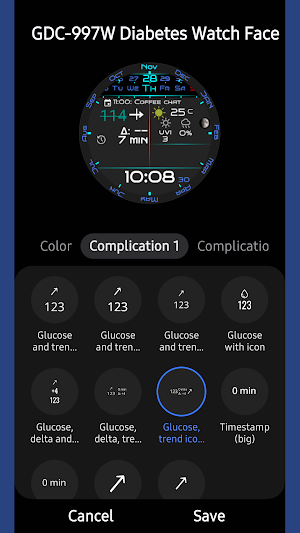 GDC-997W Diabetes Watch Face Screenshot 0