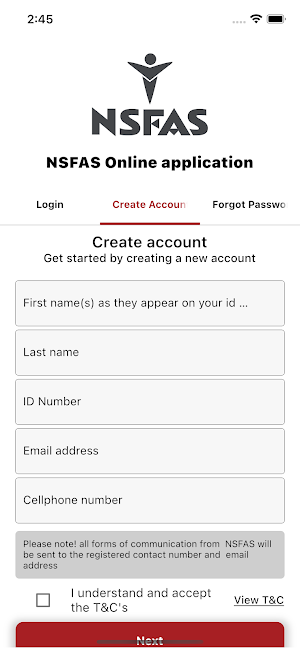 NSFAS Screenshot 1