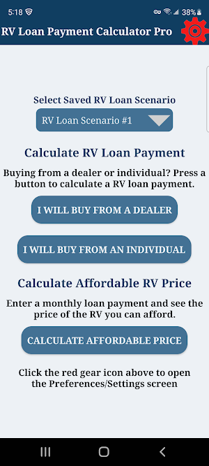 RV Loan Payment Calculator Pro Screenshot 0