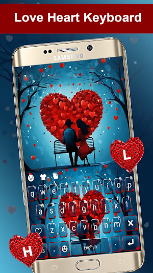 Love Keyboard: Red Heart Theme Screenshot 0