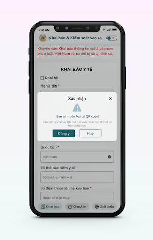Khai báo & Kiểm soát vào ra Screenshot 2