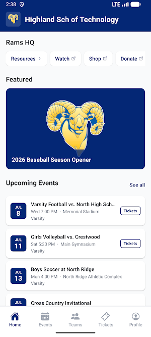 Highland Technology Athletics Screenshot 0