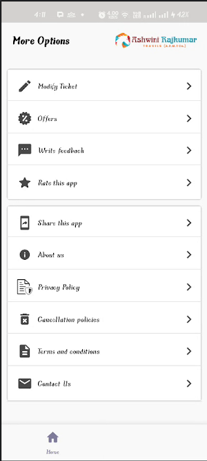 Ashwini Rajkumar Travels Screenshot 1