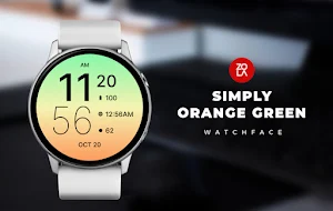 Simply Orange Green Watch Face Screenshot 0