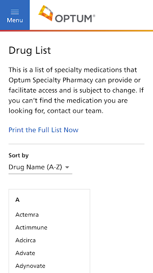 Optum Specialty Pharmacy Screenshot 2