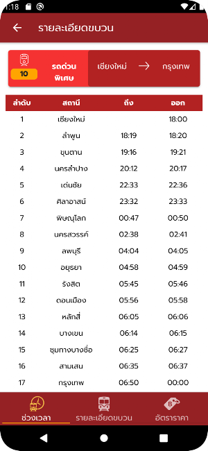 SRT Timetable กำหนดเวลาเดินรถ Screenshot 1