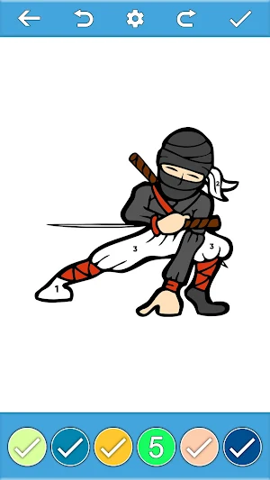 Ninja Art Color By Number Book Screenshot 1