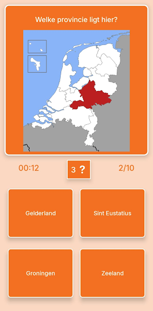 Nederland Geografie Kaartquiz Screenshot 0