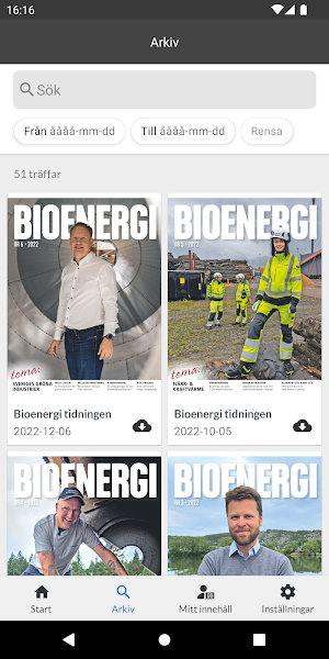 Bioenergi e-tidning Screenshot 1