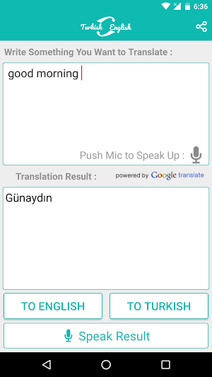 Turkish English Translator Screenshot 0