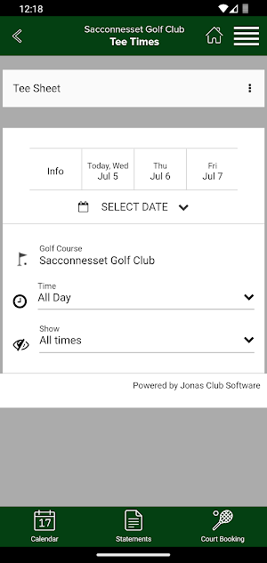 Sacconnesset Golf Club Screenshot 2