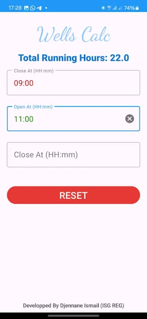 Wells Calc Screenshot 1