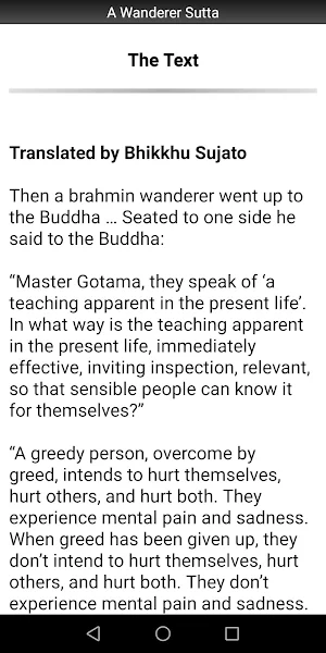 A Wanderer Sutta - Buddhism Screenshot 1