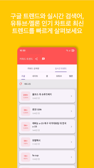 키워드 트렌드 - 검색량 분석 및 실시간 검색어 확인 Screenshot 3