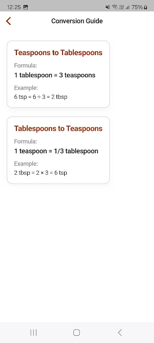 Teaspoons to Tablespoons Screenshot 3