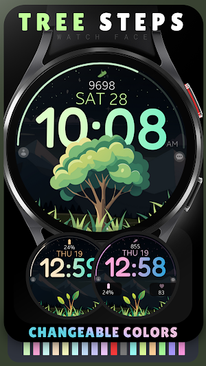 Tree Steps digital watch face Screenshot 2