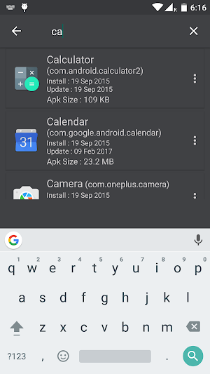 APK Extractor - Dark Theme Screenshot 2