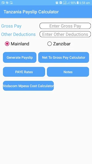Tanzania Payslip Calculator Screenshot 0