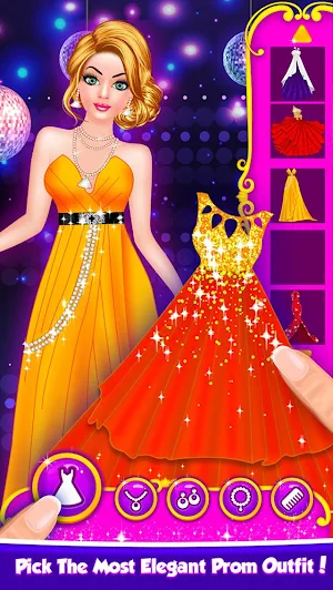 Prom Party Fashion Doll Salon Dress Up Game Screenshot 2