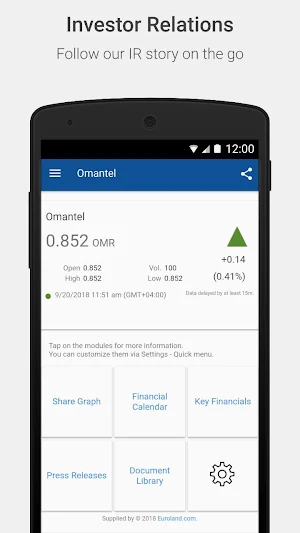 Omantel Investor Relations Screenshot 1
