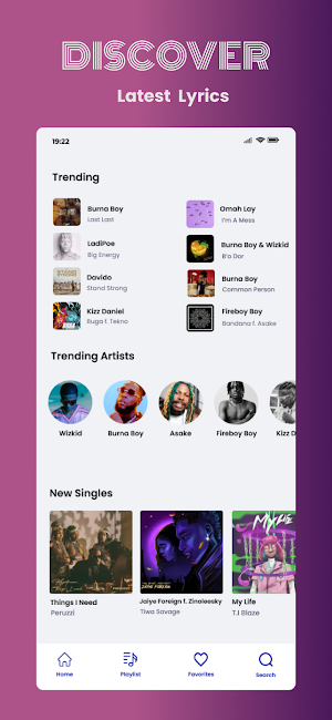 tooXclusive: Lyrics Finder App Screenshot 0