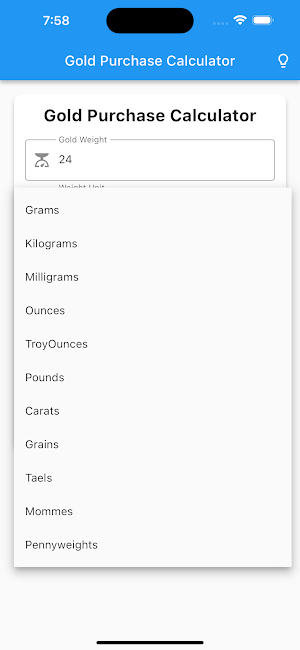 Gold Purchase Calculator Screenshot 3