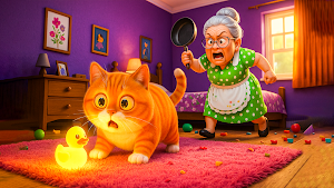 Cat VS Angry Gran Simulator 3D Screenshot 0
