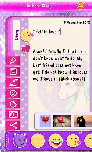 Unicorn Diary (with lock - password) Screenshot 3