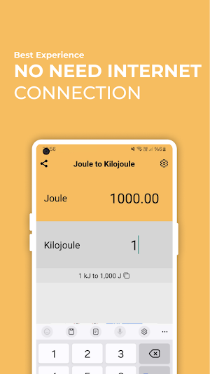 Joule to Kilojoule Converter Screenshot 1