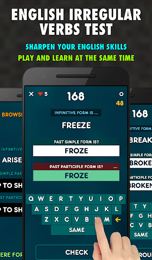 English Irregular Verbs Test & Practice PRO Screenshot 0