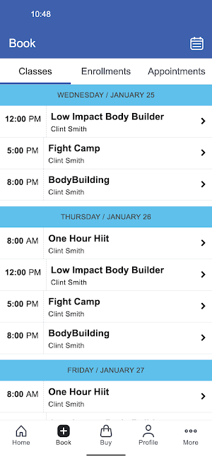 CMS Fitness Screenshot 1