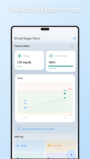 Blood Sugar Diary - Glucose Lo Screenshot 0