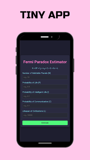 Fermi Paradox Estimator Screenshot 2