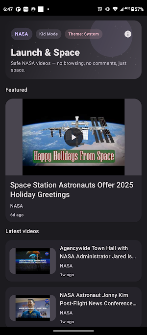 NASA Launch & Space Videos Screenshot 0