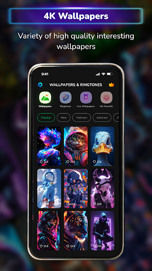 Wallpaper 4k & phone ringtones Screenshot 2