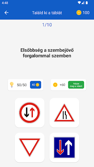 KRESZ Táblák: Teszt & Gyakorló Screenshot 1